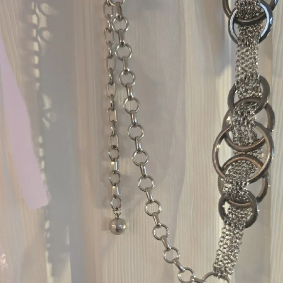 Chico's gunmetal and silver-tone multi-strand chain belt - Picture 4 of 5